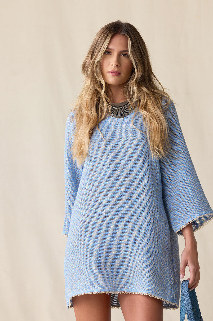 RIVIERA KNIT MINI DRESS IN BLEU - the lady & the sailor