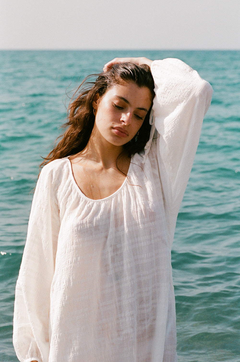 backless beach mini in white plaid gauze - the lady & the sailor