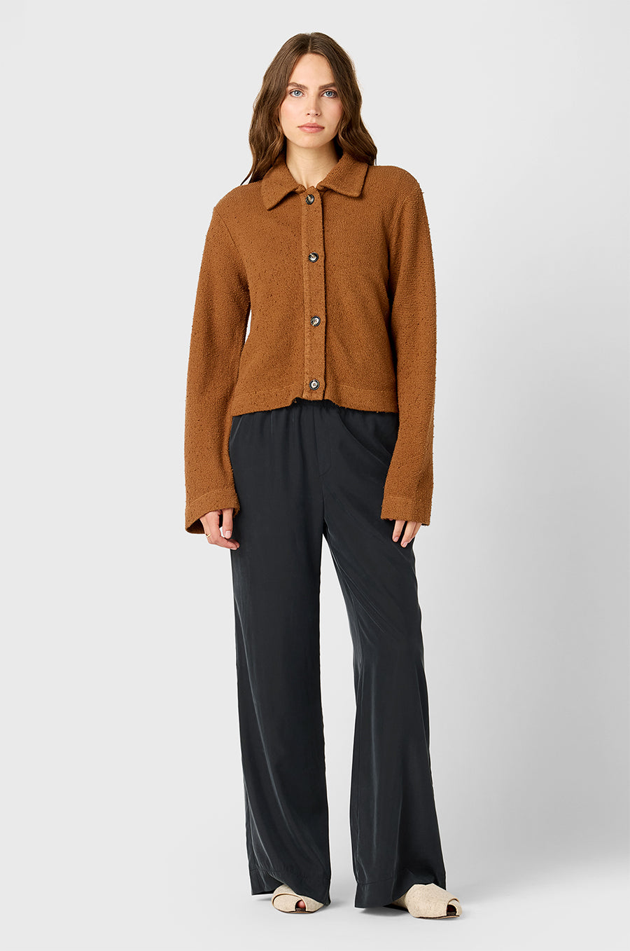 Silky Wide Leg Pant in washed black - the lady & the sailor