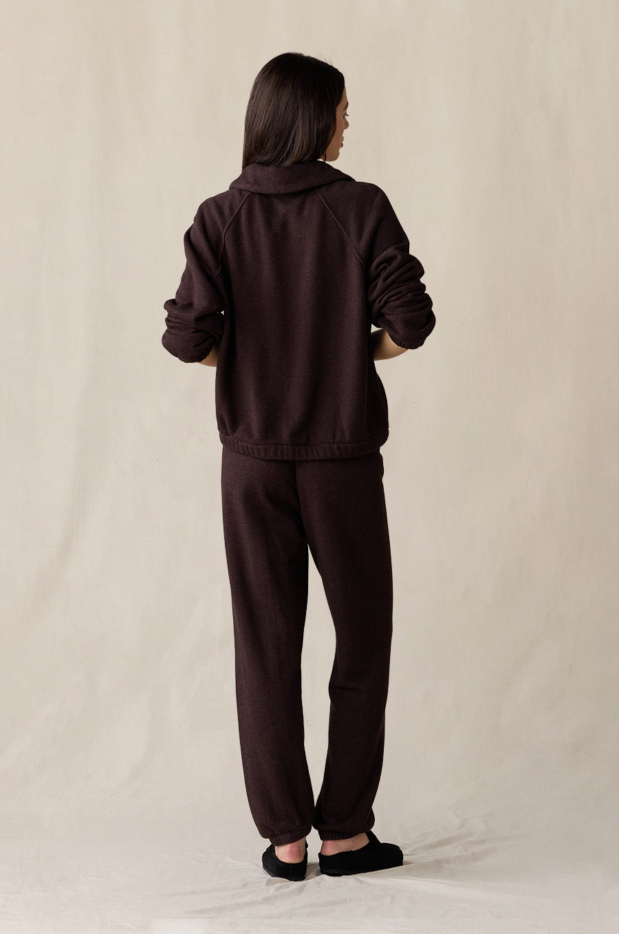 Mariner Fleece Polo and Classic Fleece Sweatpant in espresso - the lady & the sailor