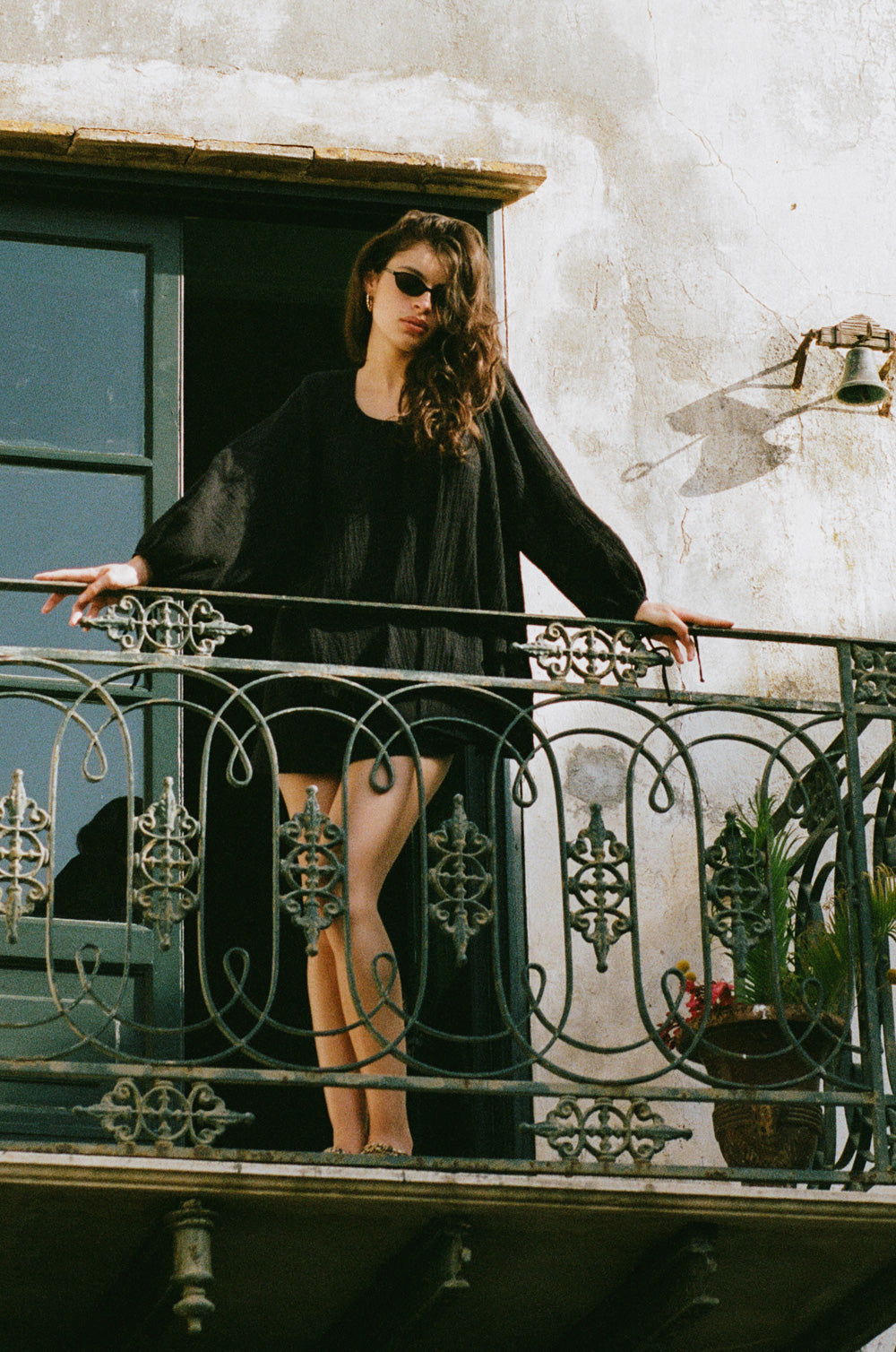 backless beach mini in black plaid gauze - the lady & the sailor