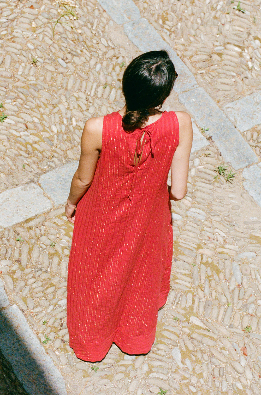 isola maxi dress in sienna/gold stripe - the lady & the sailor