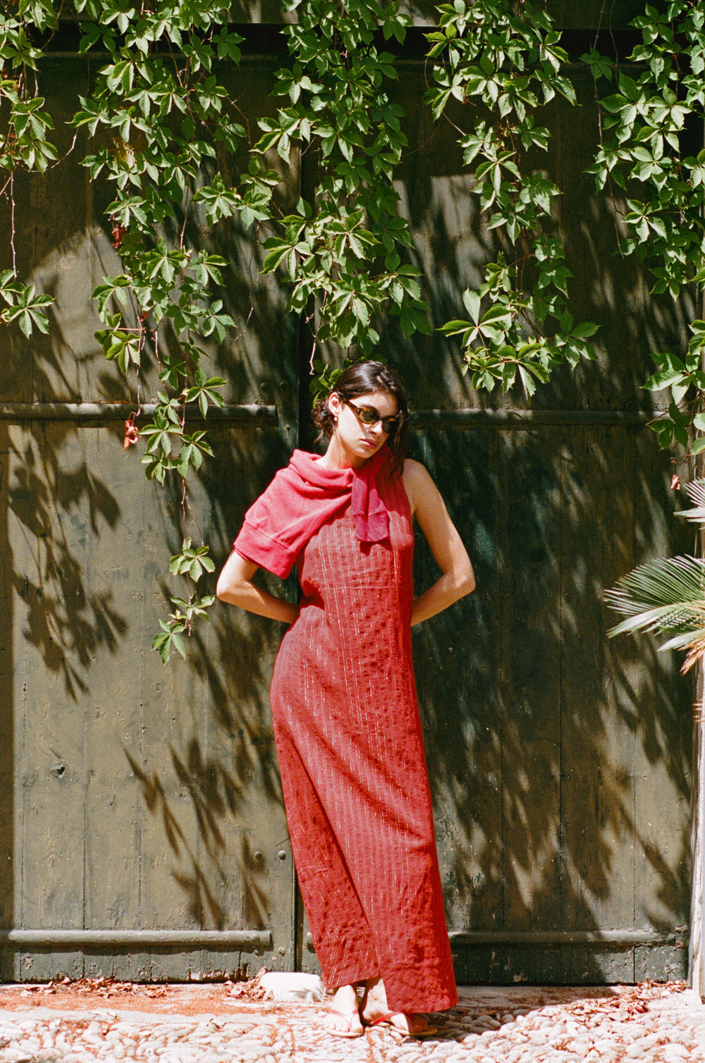 isola maxi dress in sienna/gold stripe - the lady & the sailor