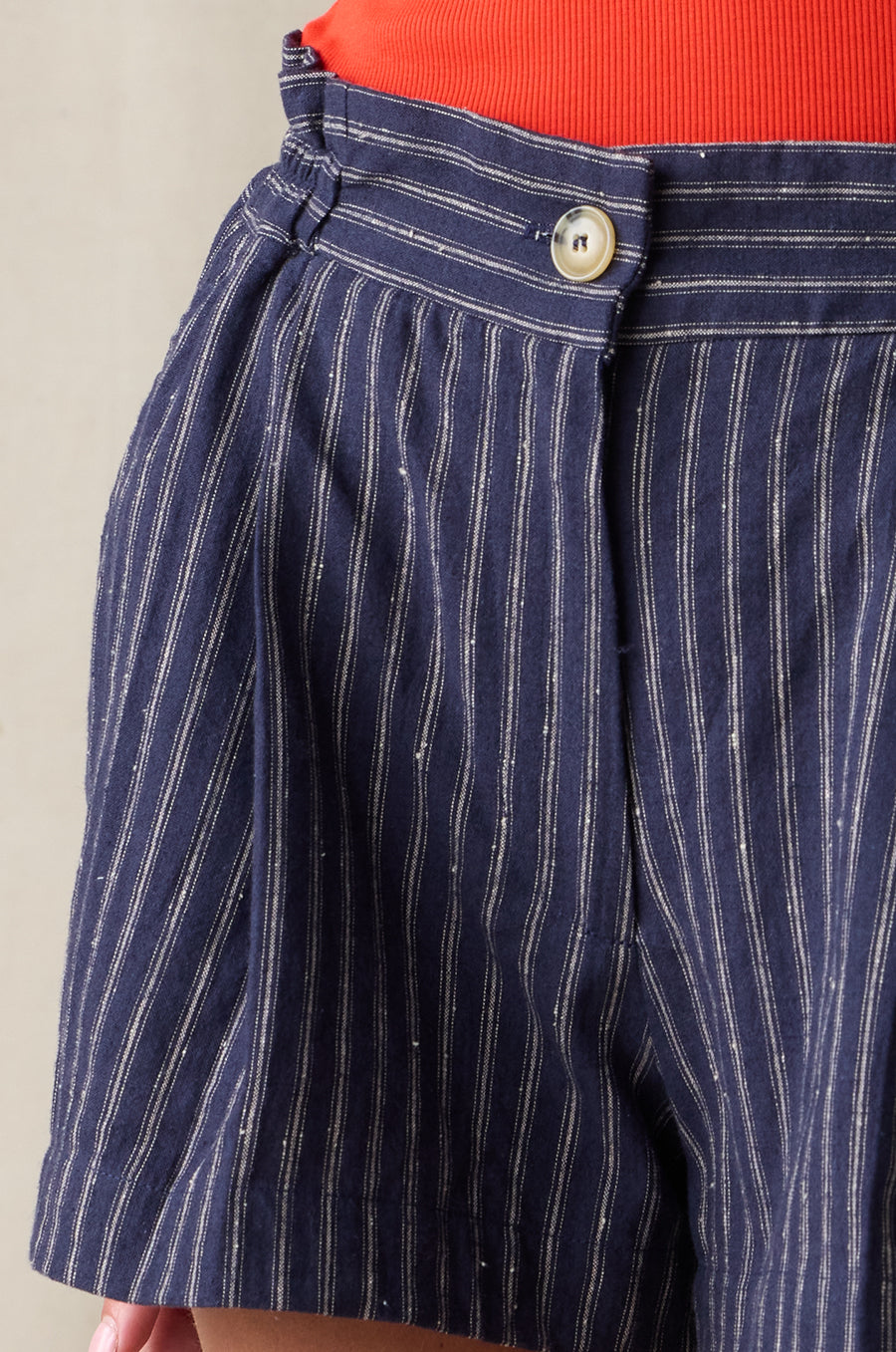 SEASIDE SHORT IN MARINE STRIPE- the lady & the sailor