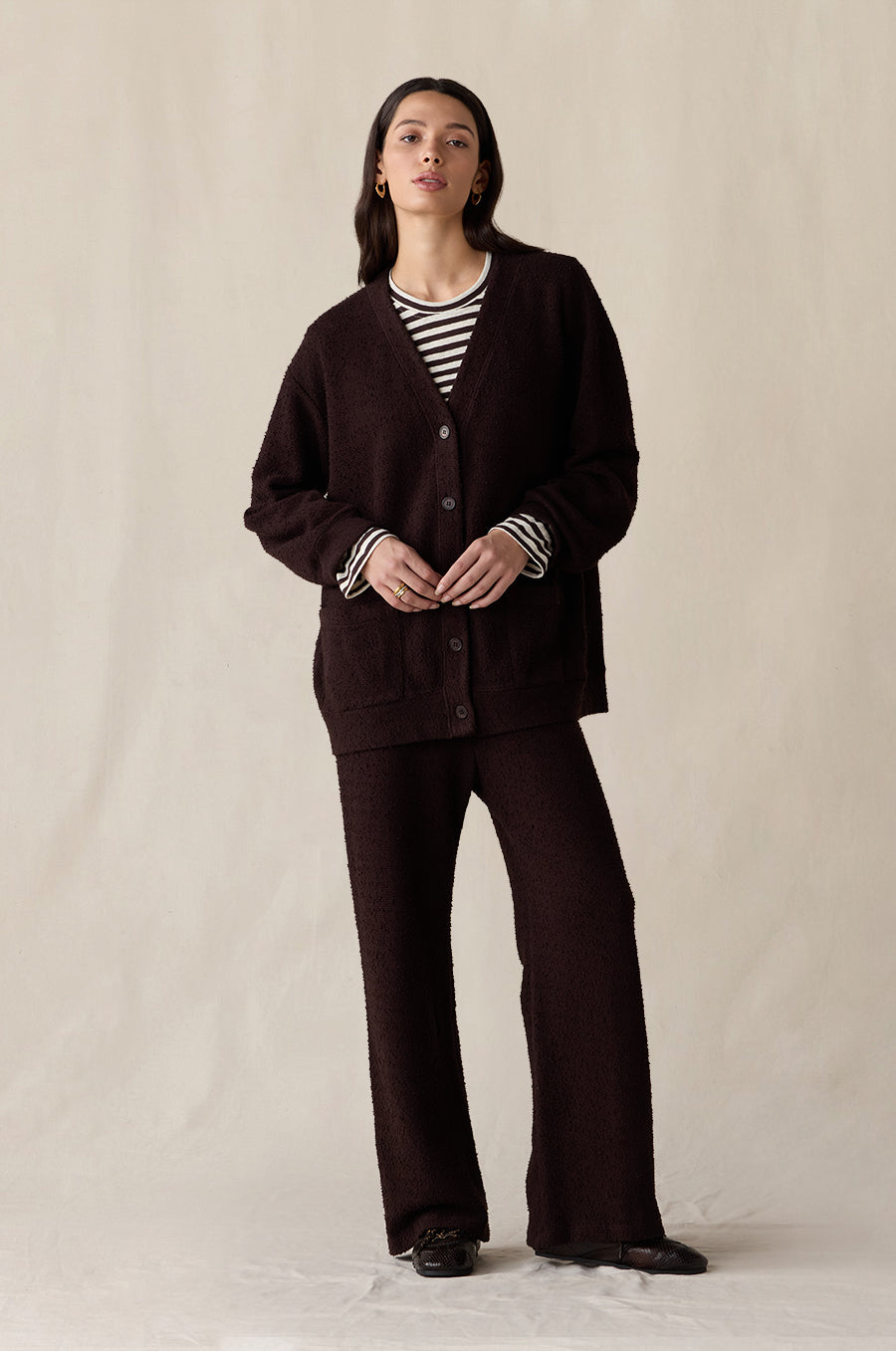 THE EVERYDAY PANT IN ESPRESSO BOUCLÉ