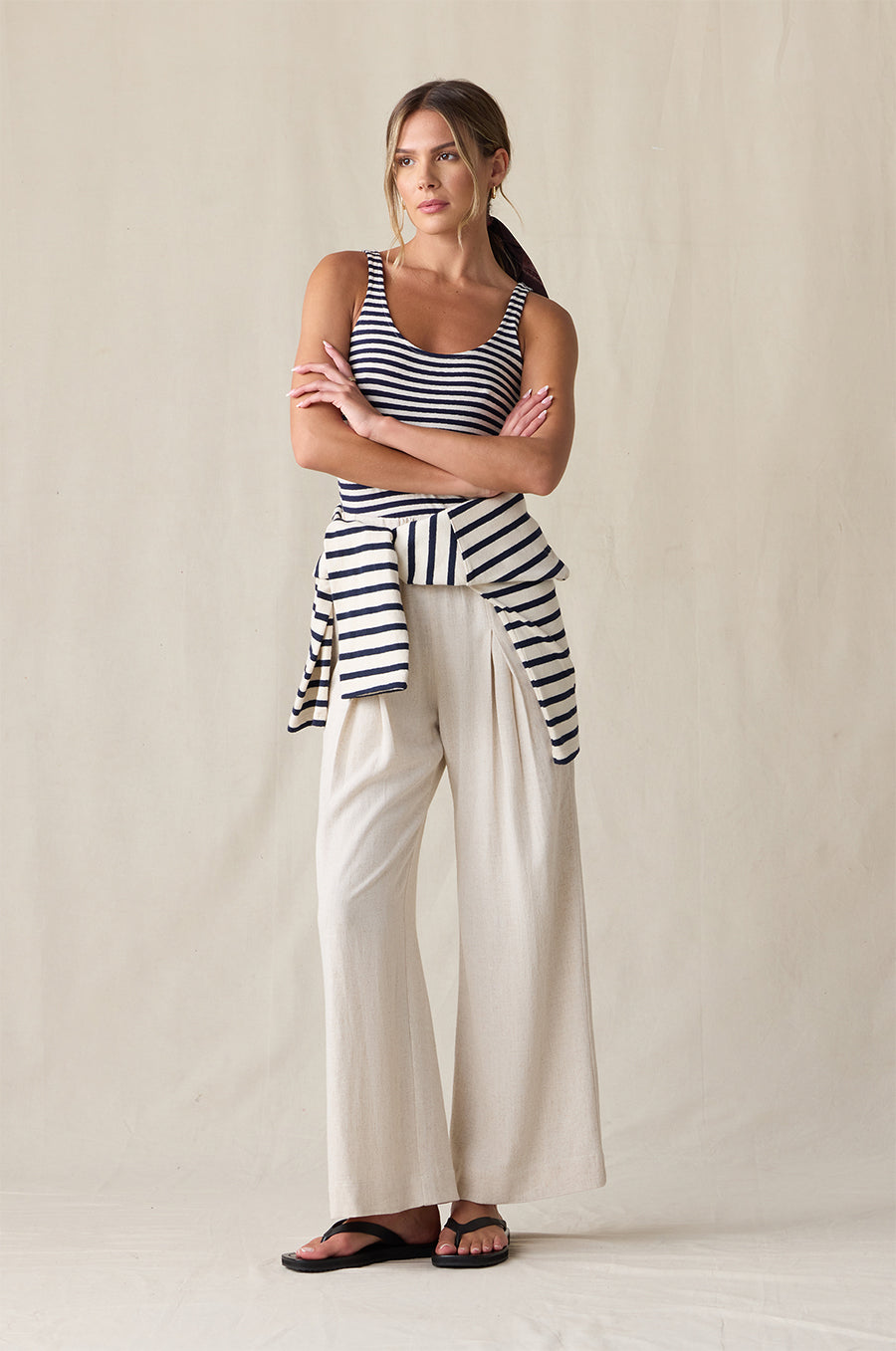 LAYER TANK IN NAVY/NATURAL STRIPE - the lady & the sailor