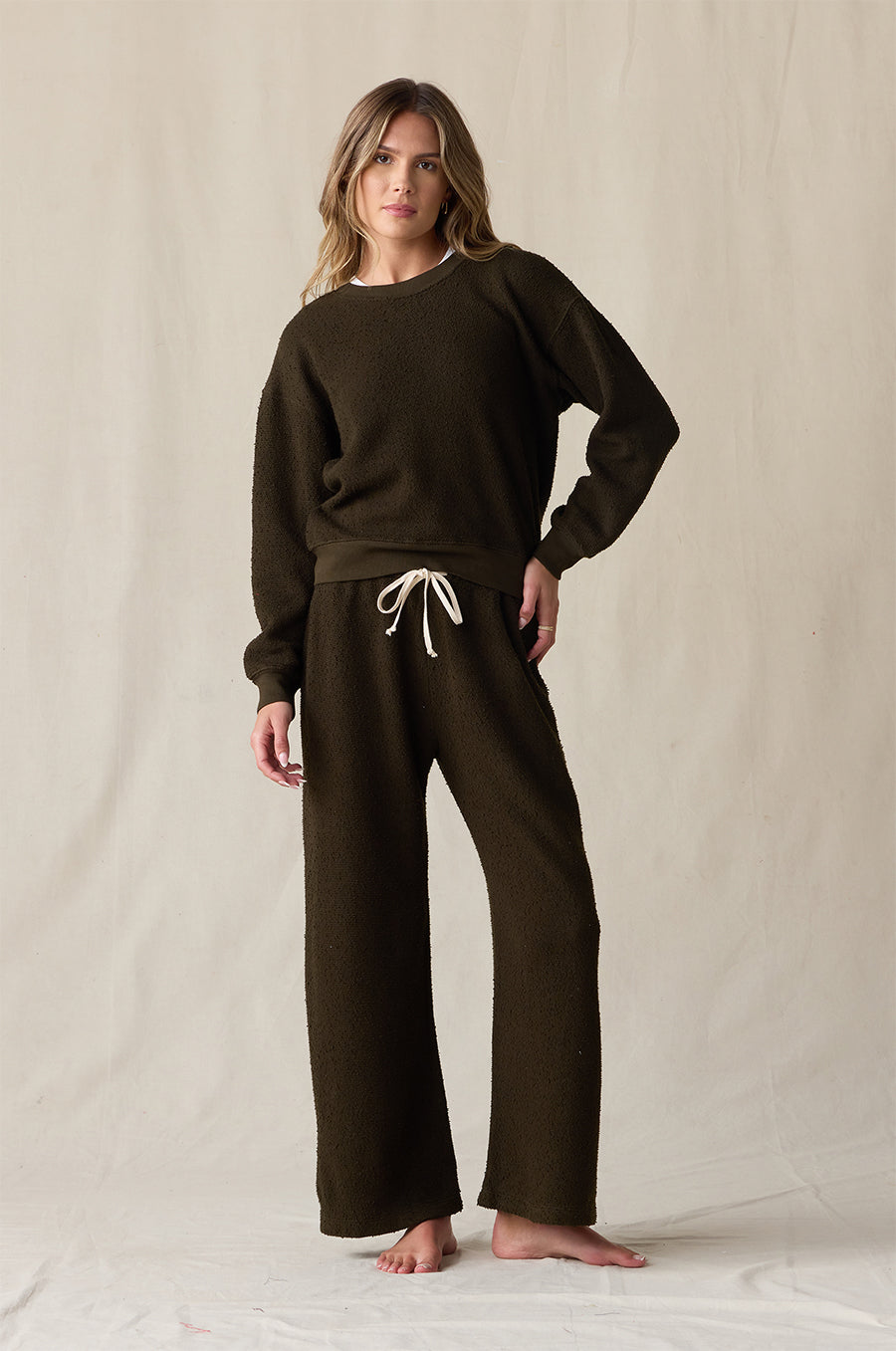 THE EVERYDAY PANT IN MOSS BOUCLÉ