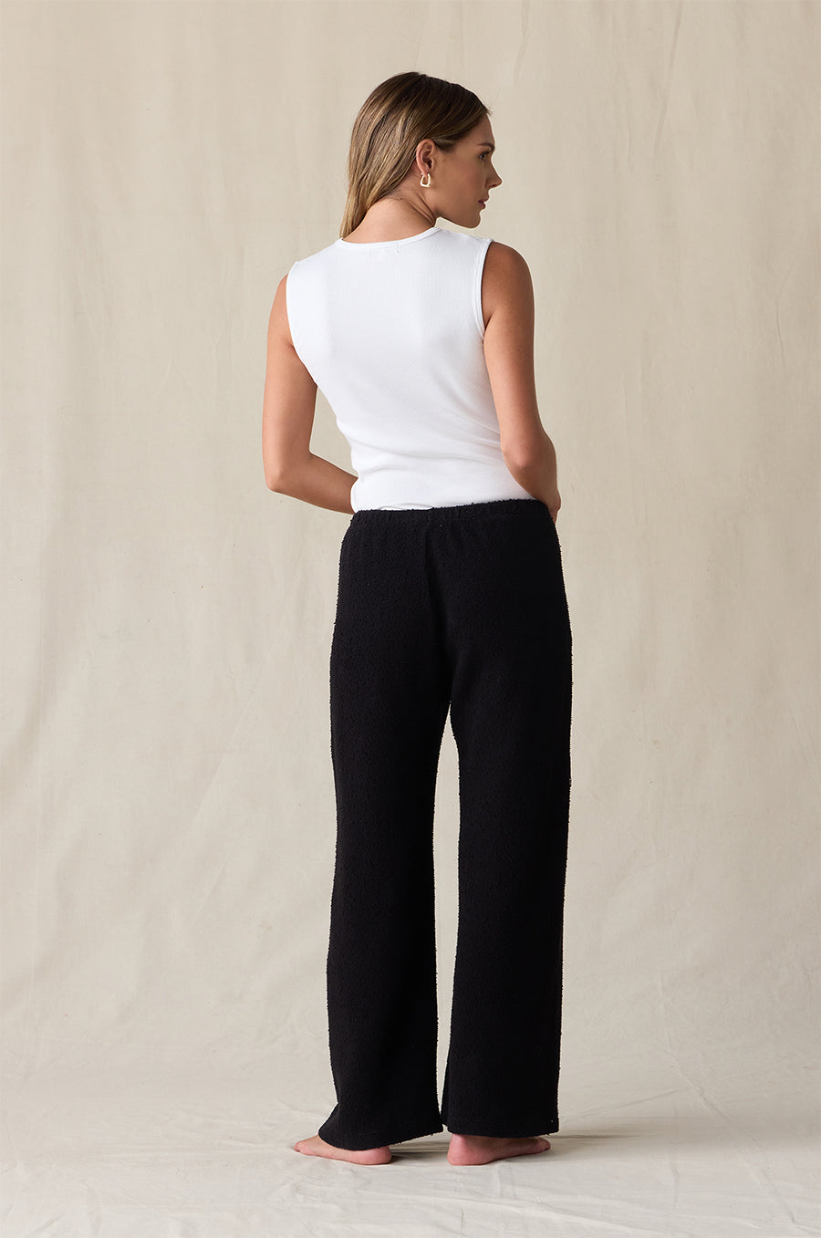 THE EVERYDAY PANT IN BLACK BOUCLÉ