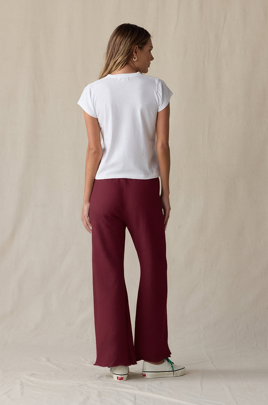 FRENCH FLARE PANT IN RUBY COTTON