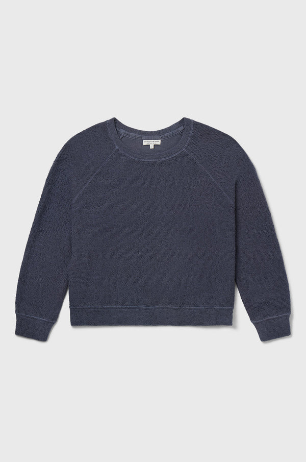 the lady and the sailor Brentwood Sweatshirt in Dusk Bouclé.