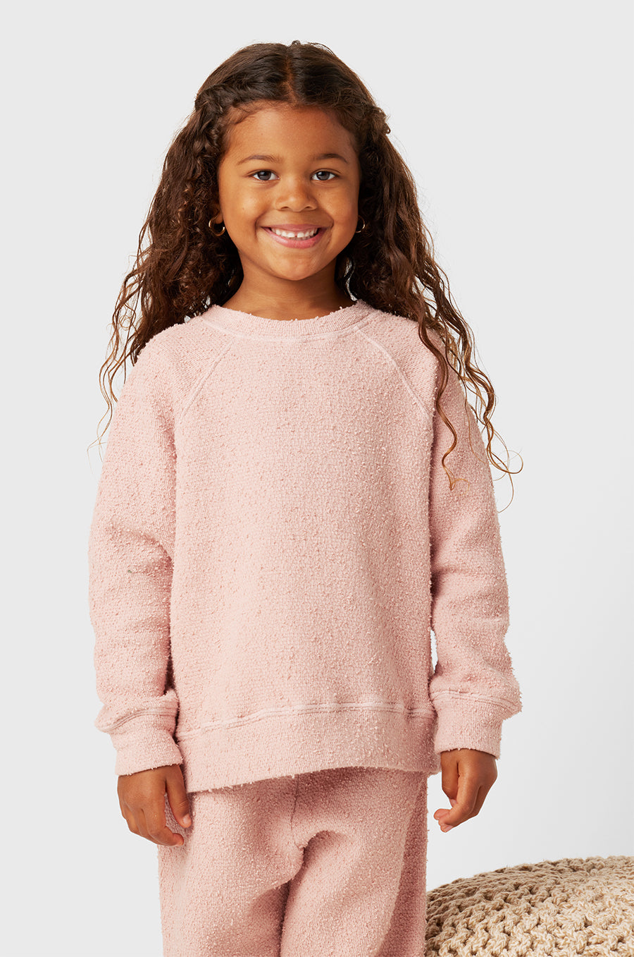 Kids Brentwood Sweatshirt in Petal Bouclé little lady & petit sailor