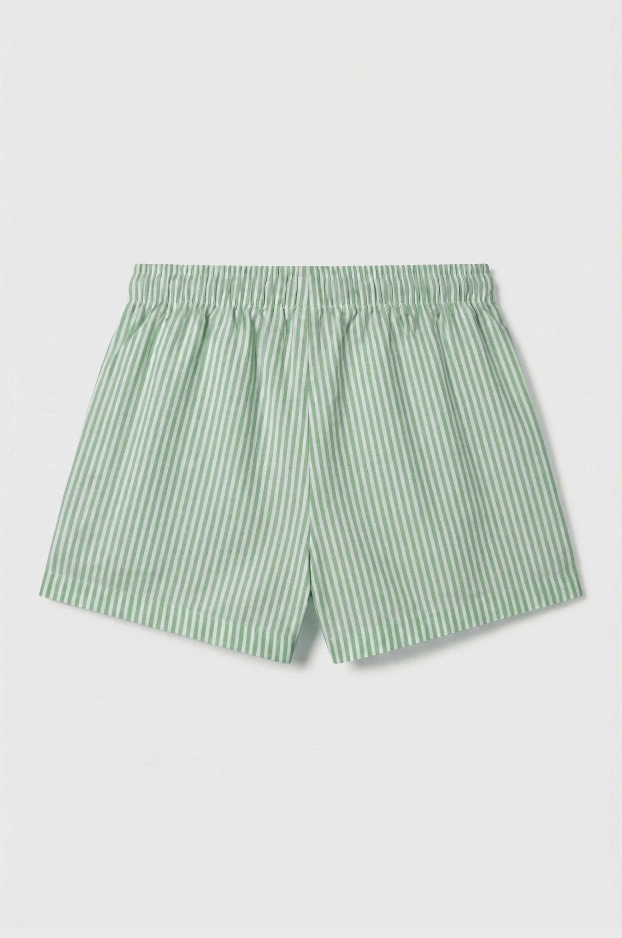FLUTTER SHORT IN PALM STRIPE POPLIN
