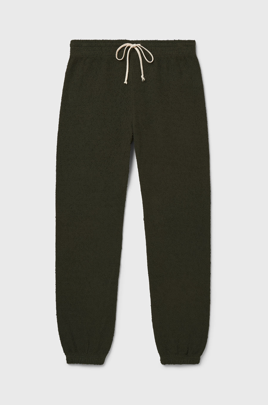 FULL LENGTH VINTAGE SWEATPANT IN MOSS BOUCLÉ