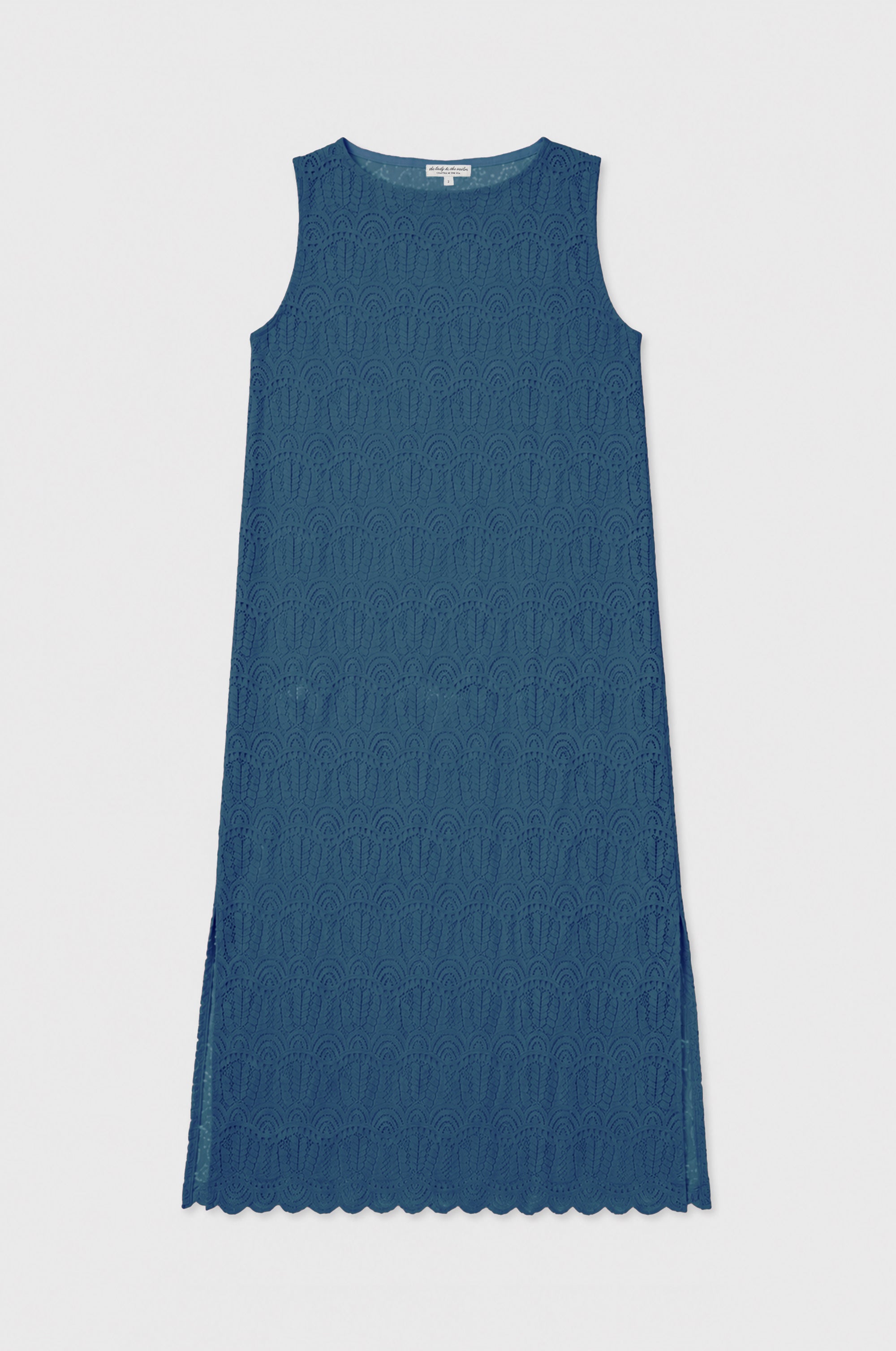LONG SHIFT TUNIC IN INDIGO LACE