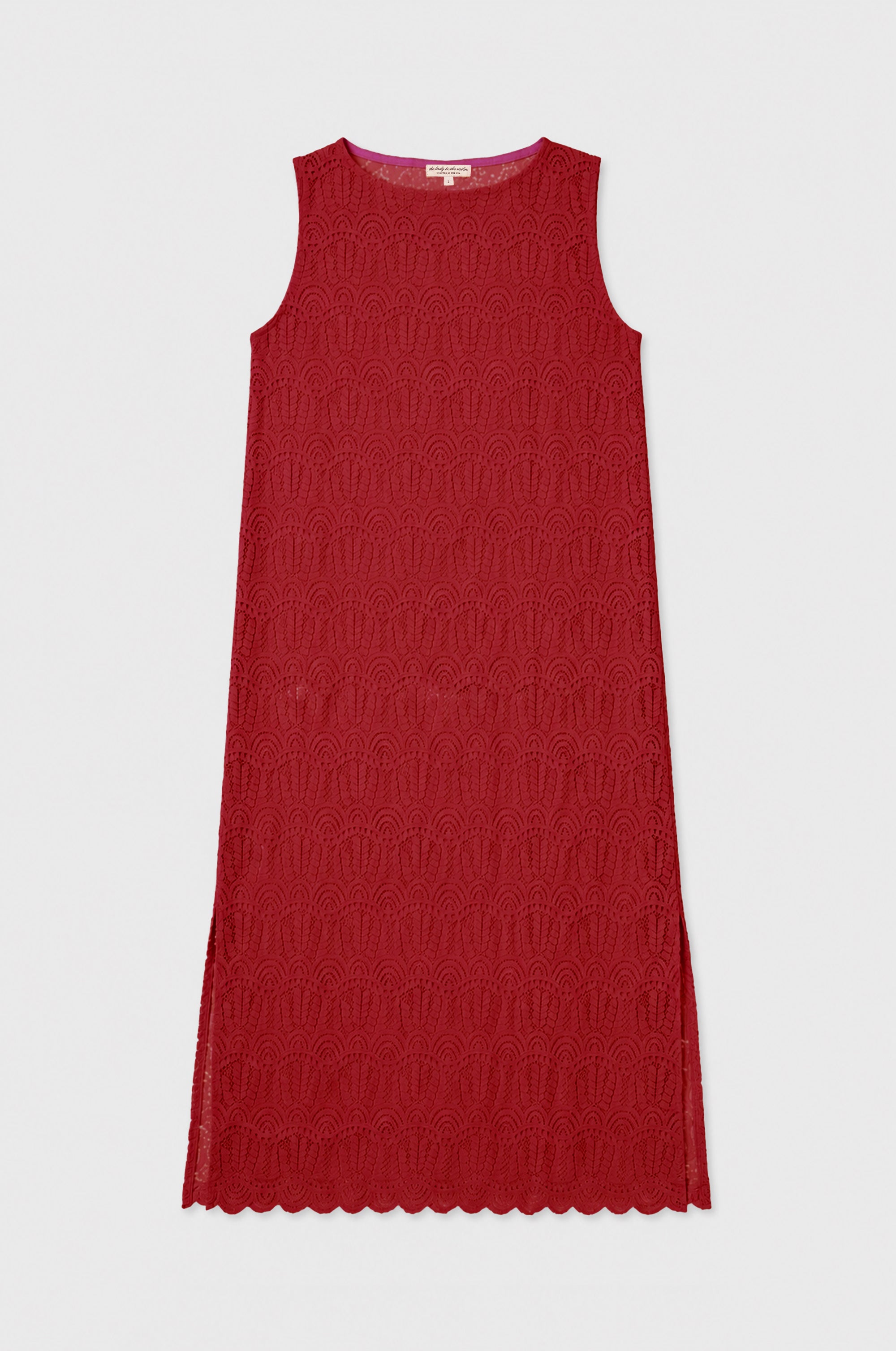 LONG SHIFT TUNIC IN SCARLETT LACE