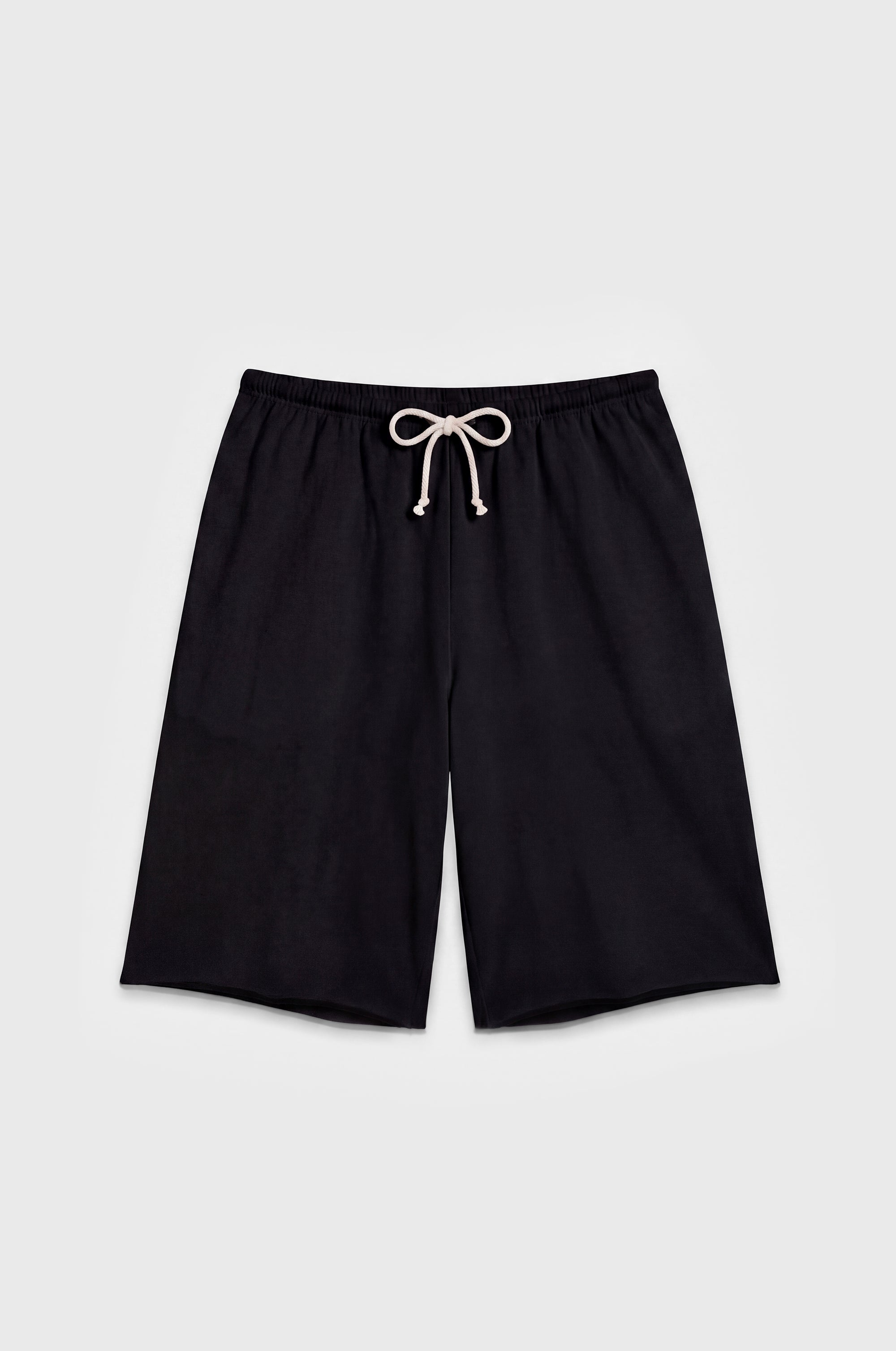 relaxed drawstring short in black jersey - the lady & the sailor