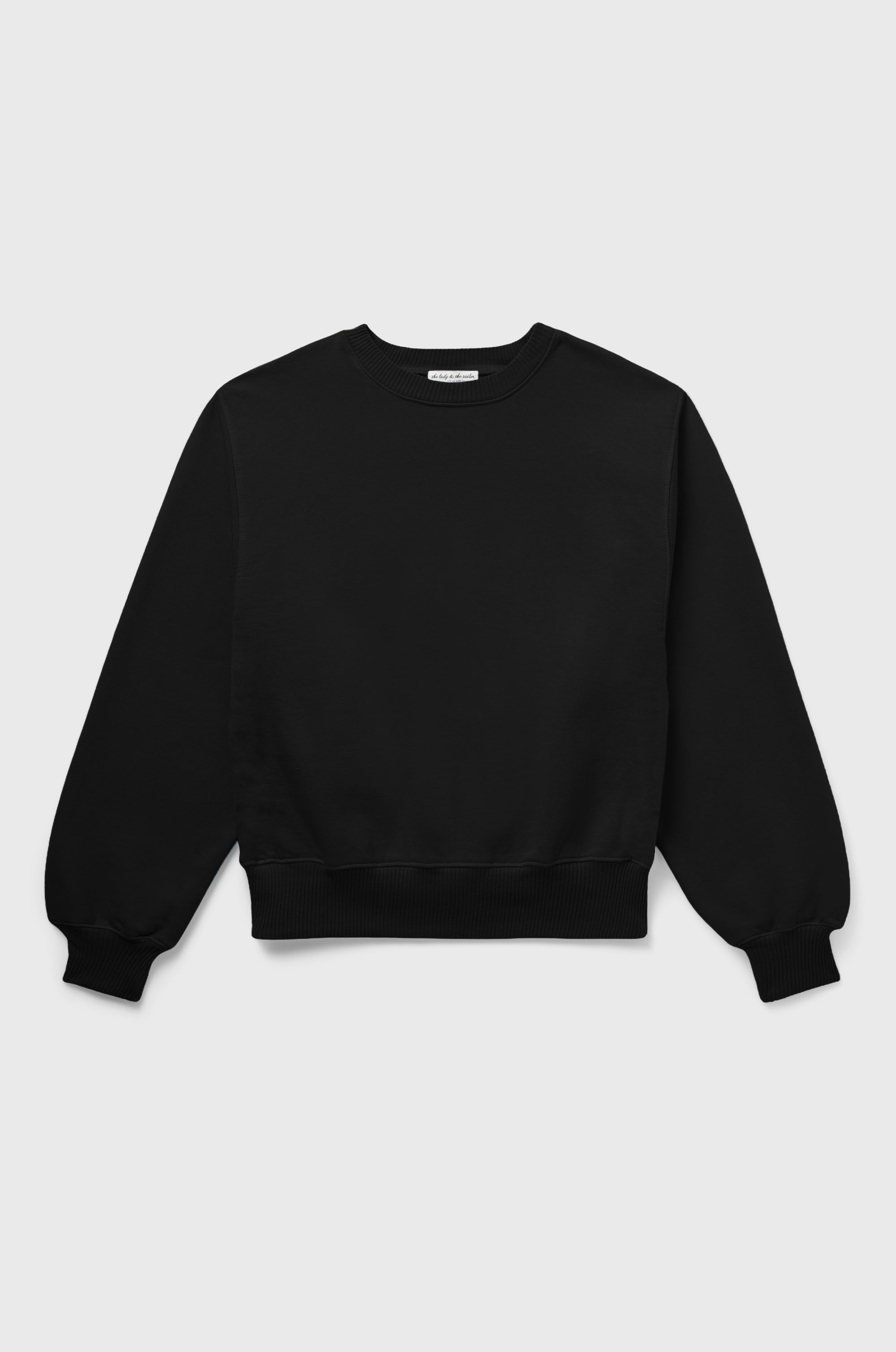 RELAXED SWEATSHIRT IN BLACK ORGANIC COTTON
