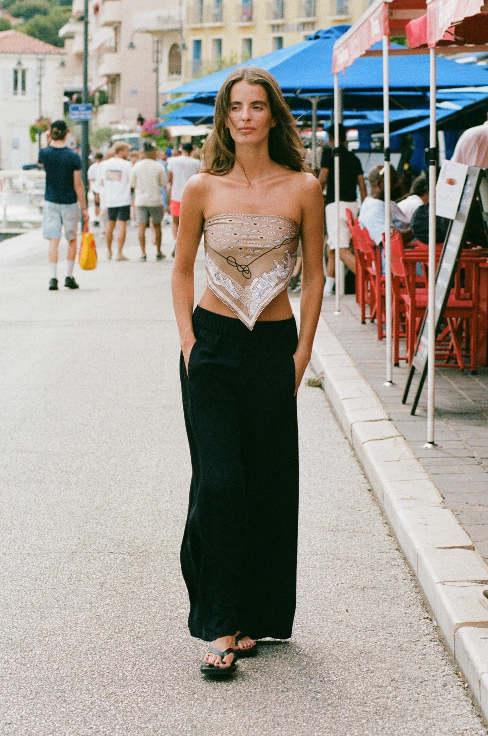 PALAZZO PANT IN BLACK AIR FLOW - the lady & the sailor