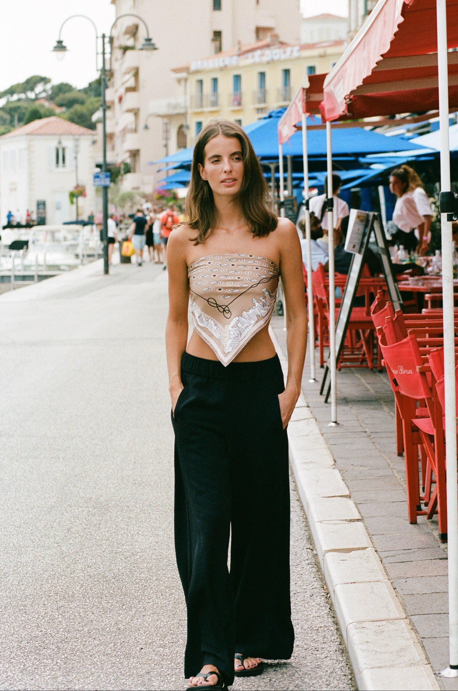 PALAZZO PANT IN BLACK AIR FLOW - the lady & the sailor