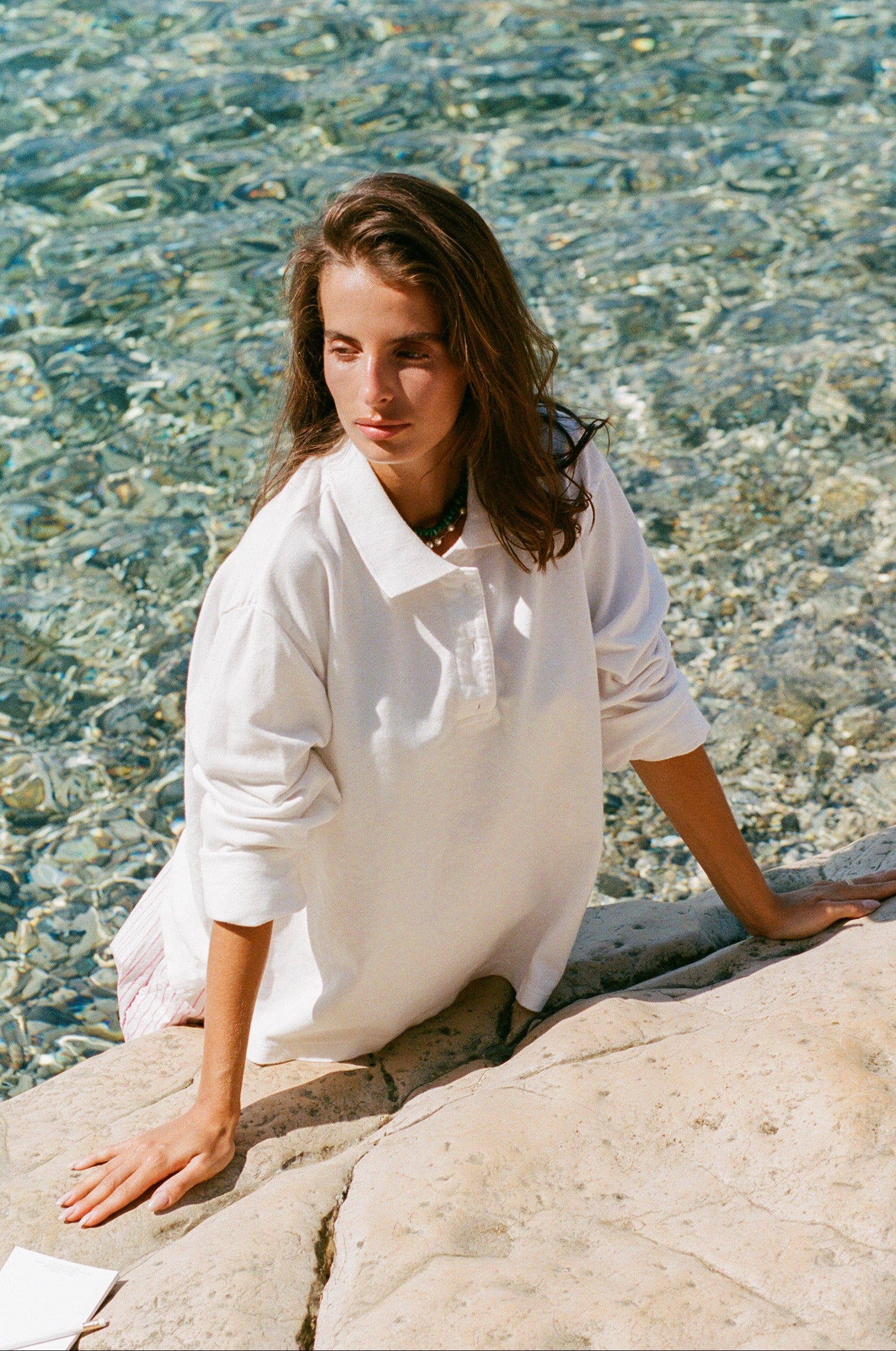 THE BF POLO IN WHITE COTTON TWILL - the lady & the sailor