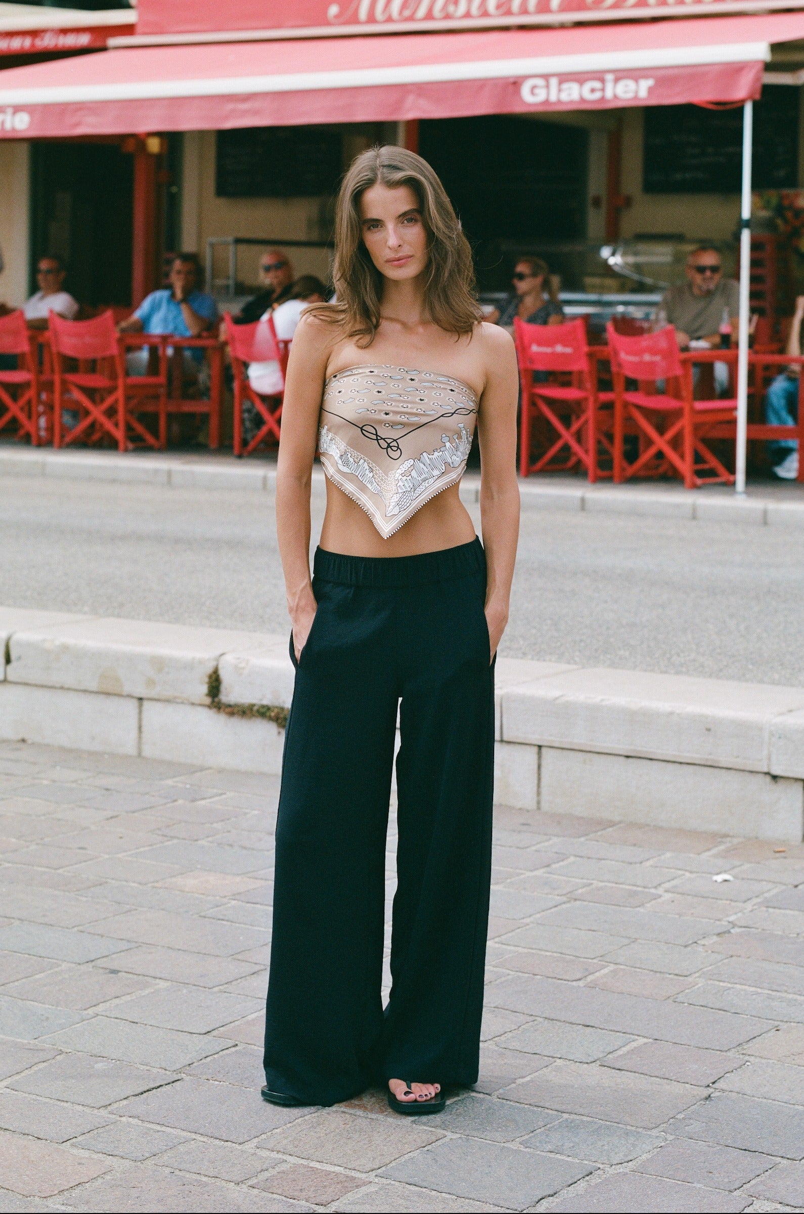 PALAZZO PANT IN BLACK AIR FLOW - the lady & the sailor