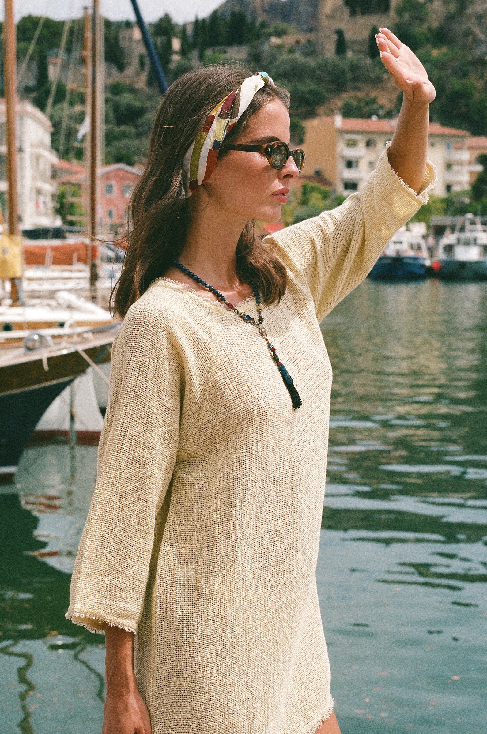 RIVIERA KNIT MINI DRESS IN SOLEIL - the lady & the sailor