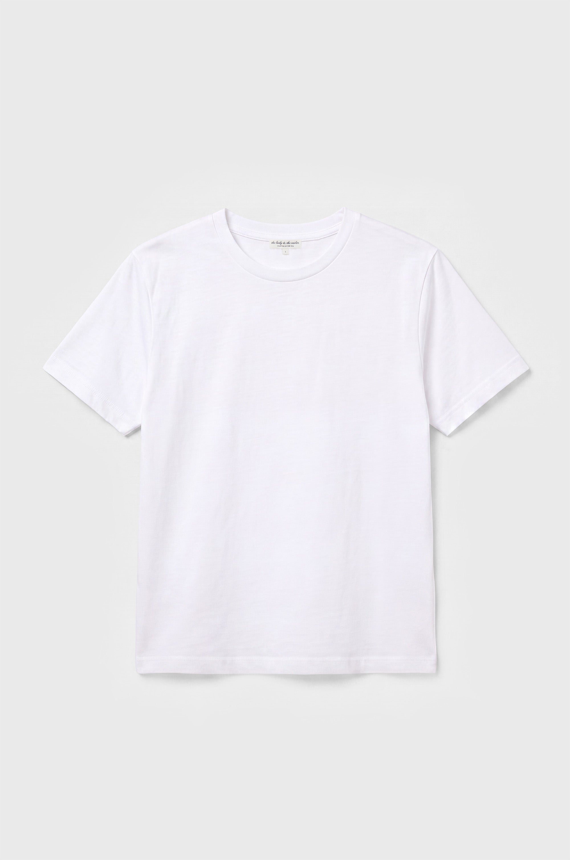 S/S BOY TEE IN WHITE COTTON LINEN