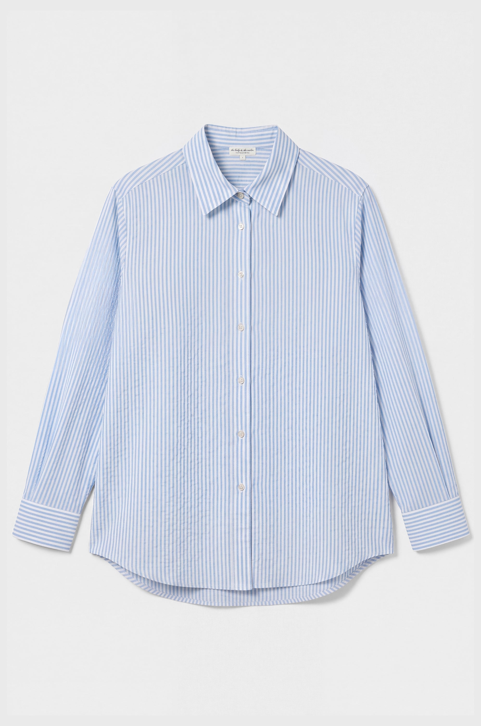 THE SUNDAY SHIRT IN BLUE SEERSUCKER