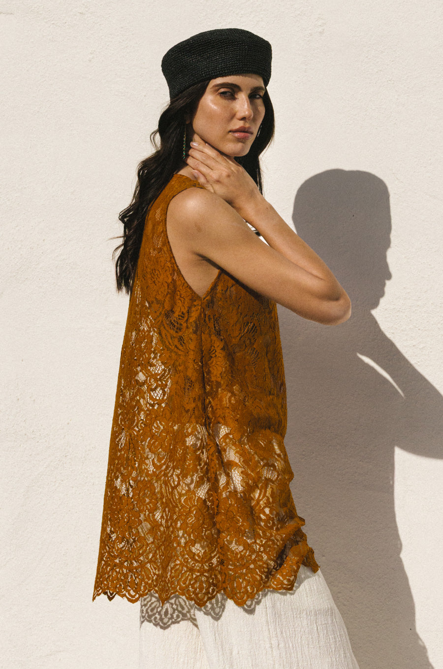 MINI LACE TUNIC IN BRONZE