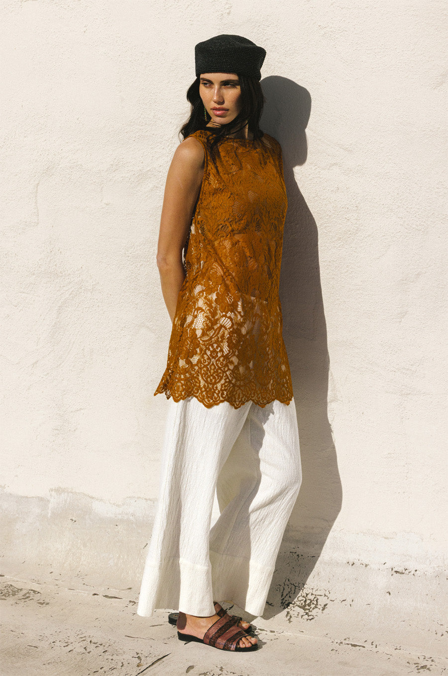 MINI LACE TUNIC IN BRONZE