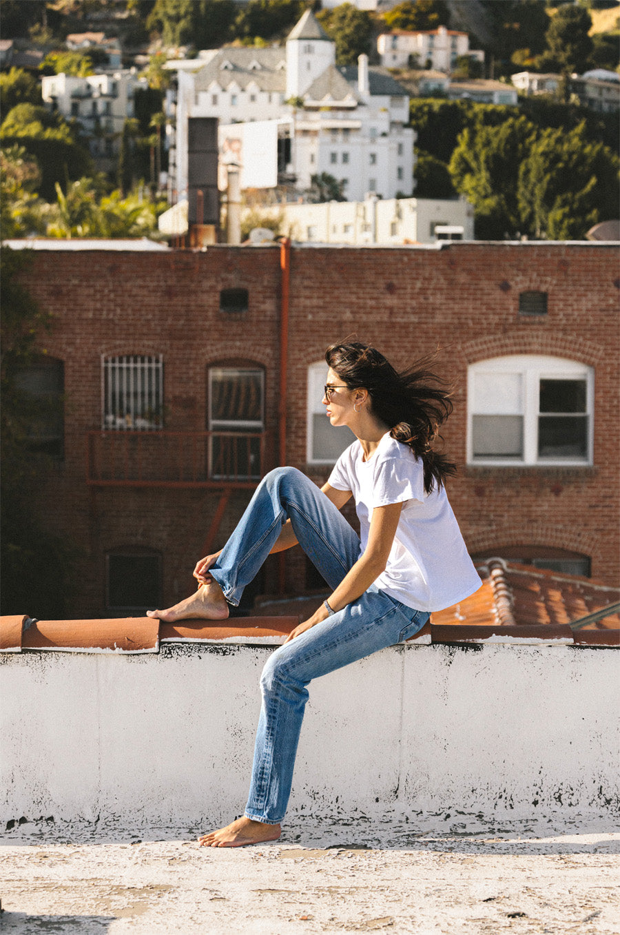 S/S BOY TEE IN WHITE COTTON LINEN