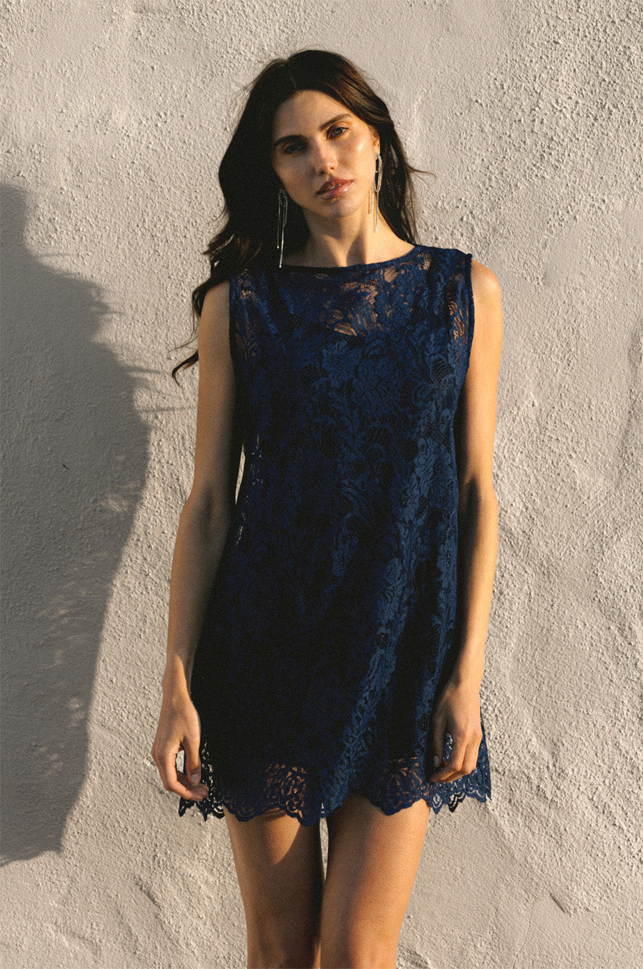 MINI LACE TUNIC IN SAPPHIRE