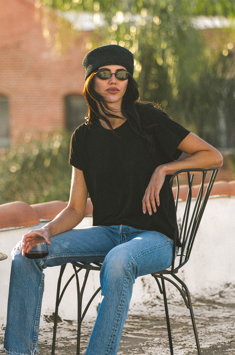 S/S BOY TEE IN BLACK COTTON LINEN