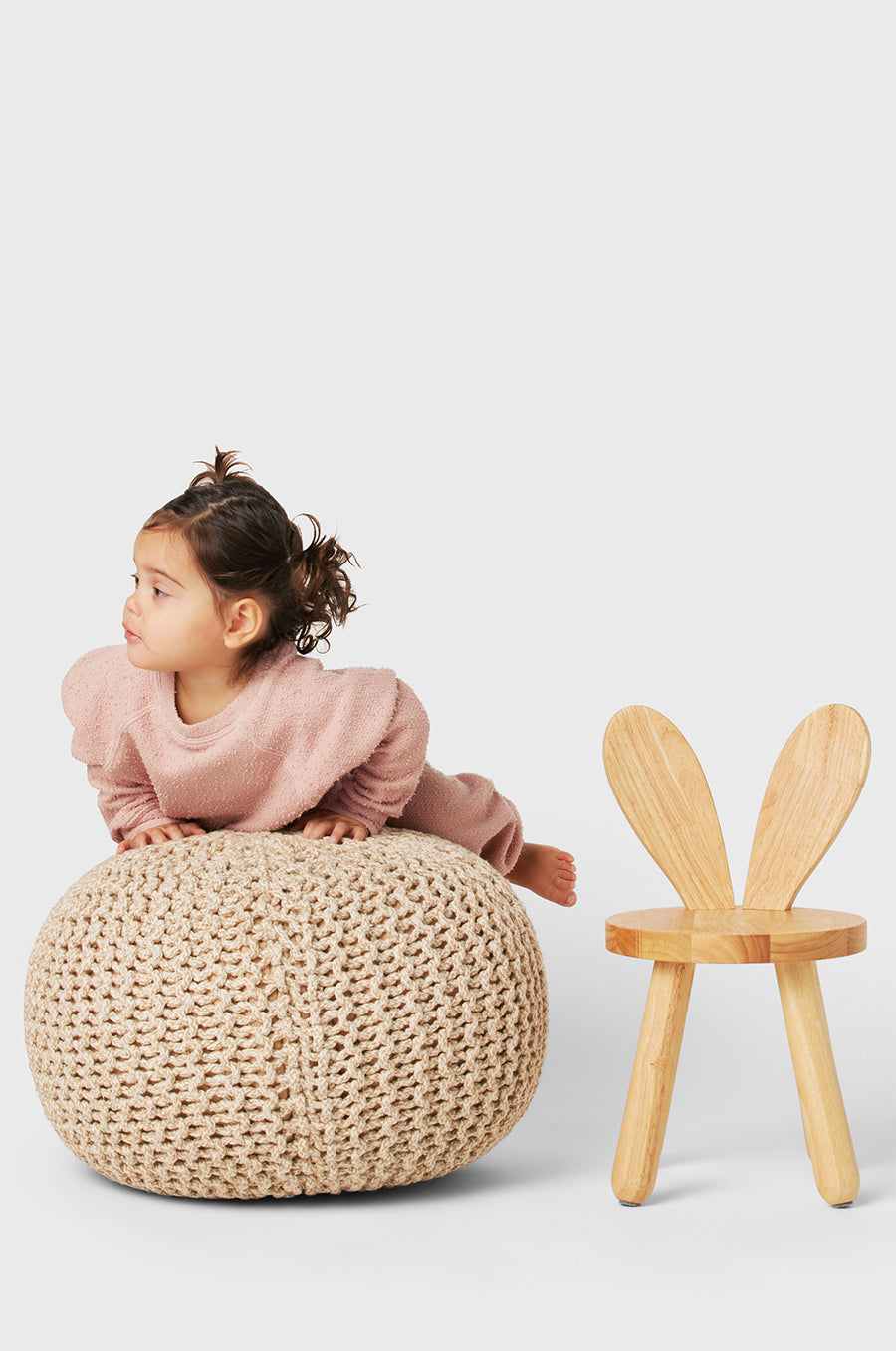 Kids Brentwood Sweatshirt in Petal Bouclé Kids Pink Sweatshirt little lady & petit sailor