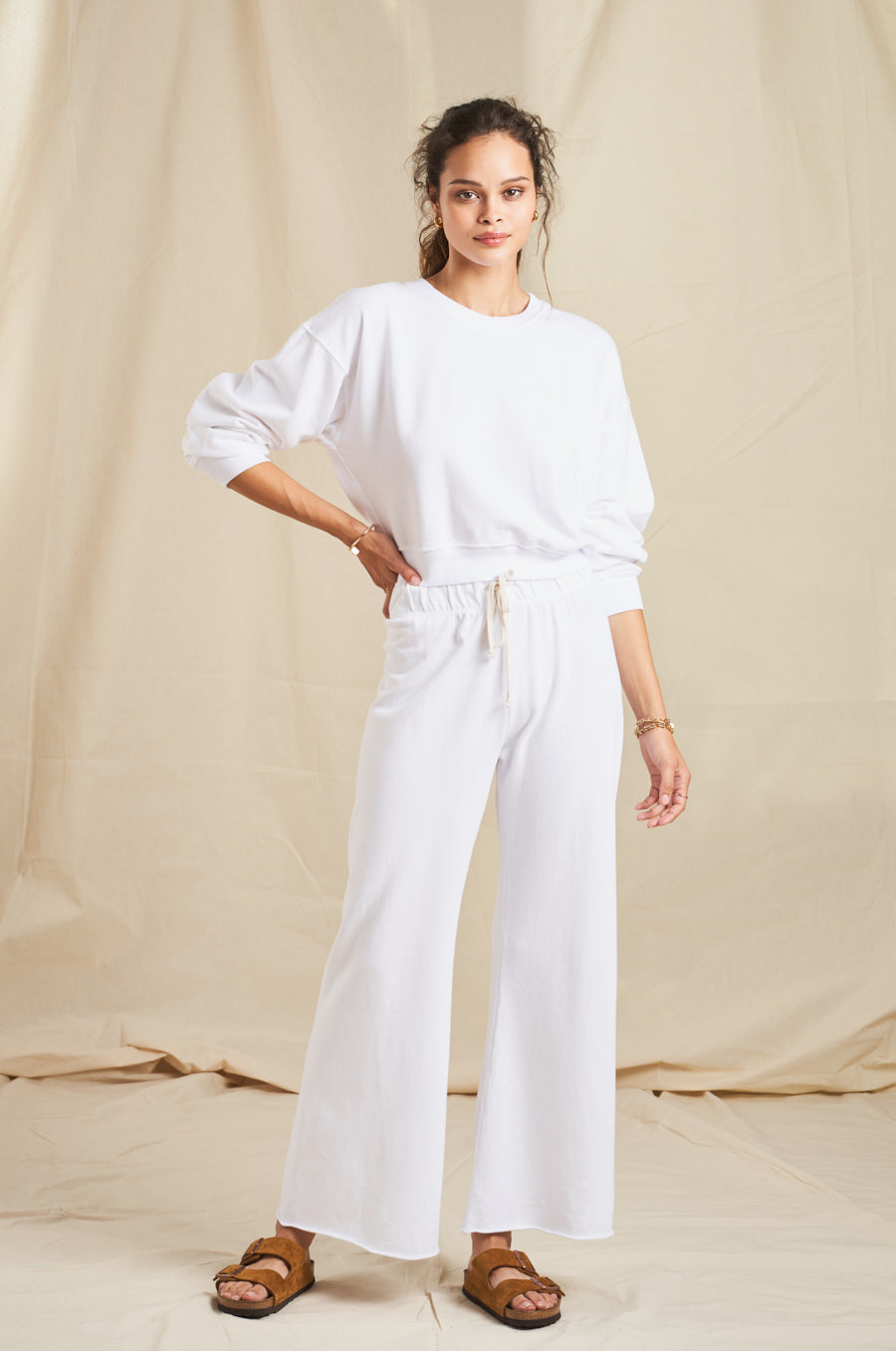 THE FRENCH FLARE PANT IN WHITE ORGANIC COTTON - the lady & the sailor