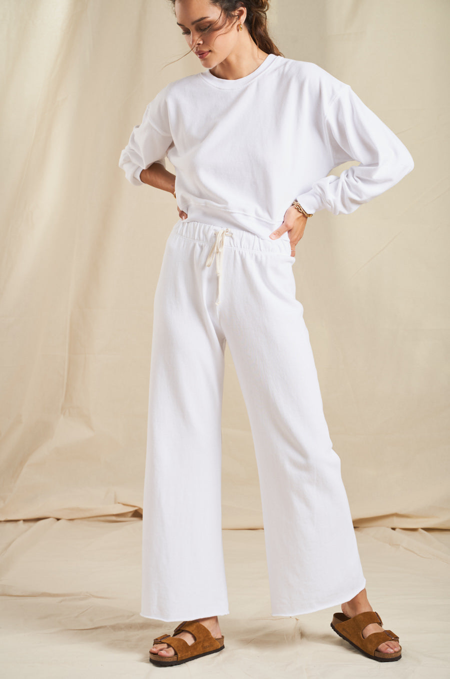 THE FRENCH FLARE PANT IN WHITE ORGANIC COTTON - the lady & the sailor