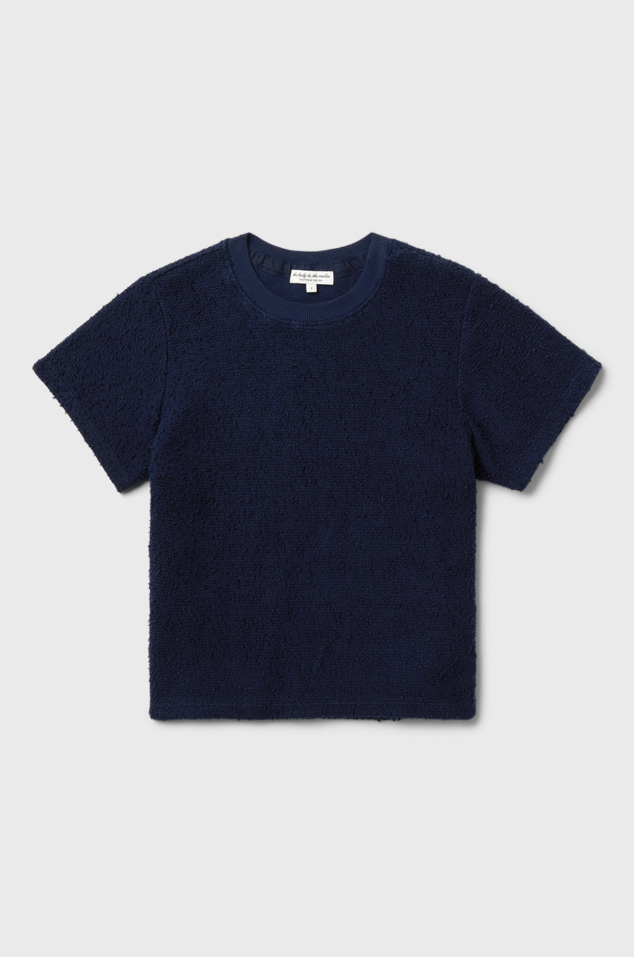 the lady & the sailor SS Classic Tee in Navy Boucle.