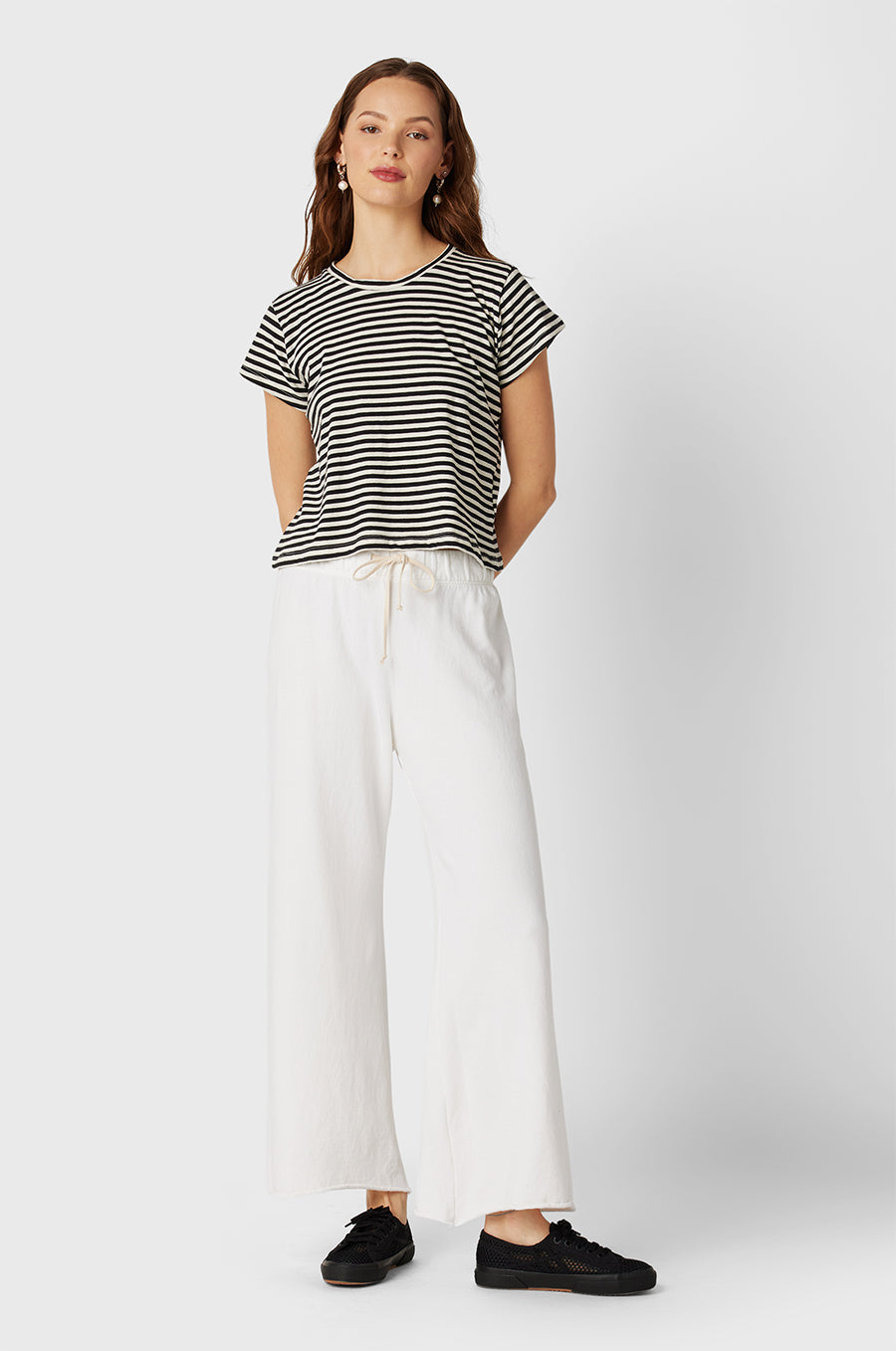 THE FRENCH FLARE PANT IN WHITE ORGANIC COTTON - the lady & the sailor