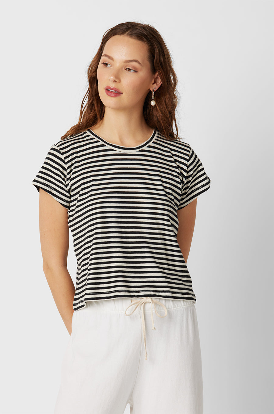 THE FRENCH FLARE PANT IN WHITE ORGANIC COTTON - the lady & the sailor