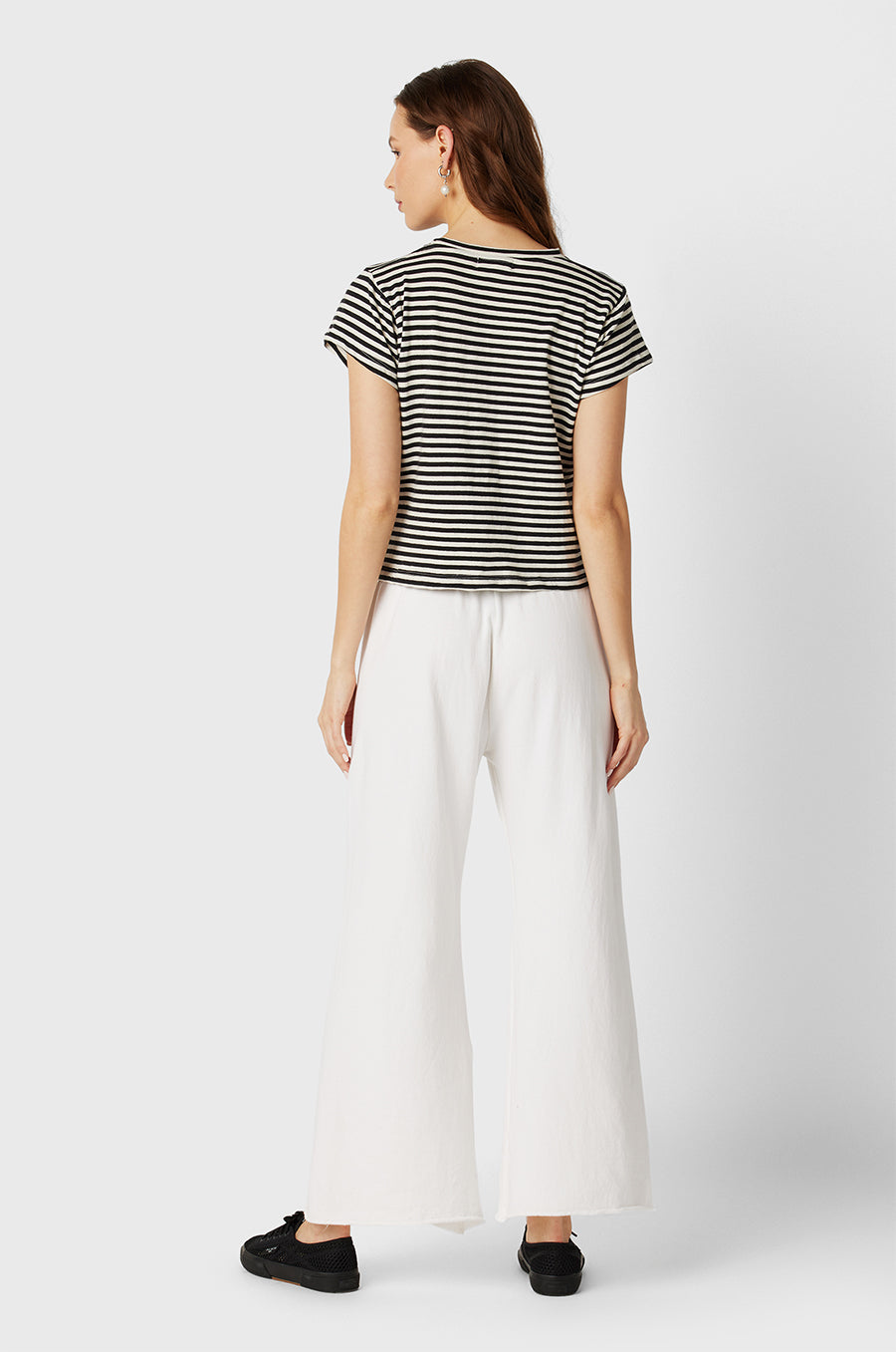 THE FRENCH FLARE PANT IN WHITE ORGANIC COTTON - the lady & the sailor