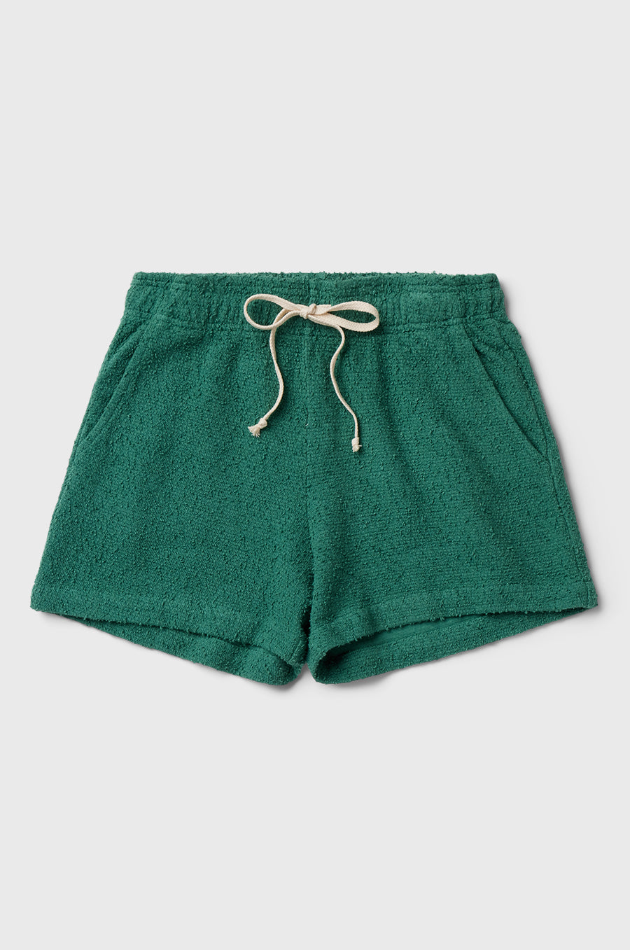 the lady & the sailor Weekend Short in Sage Boucle.