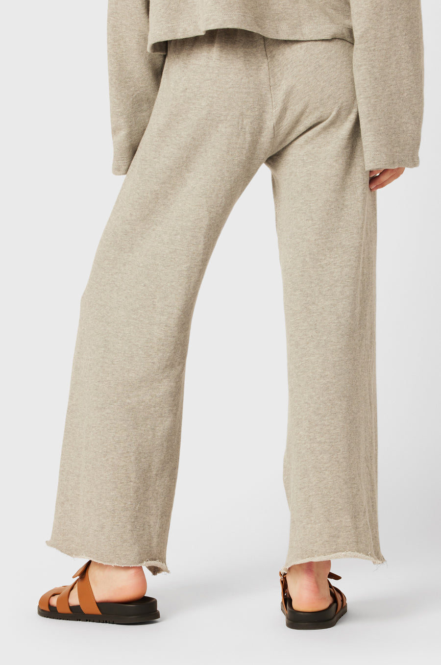 French Flare Pant in heather grey organic cotton - the lady & the sailor