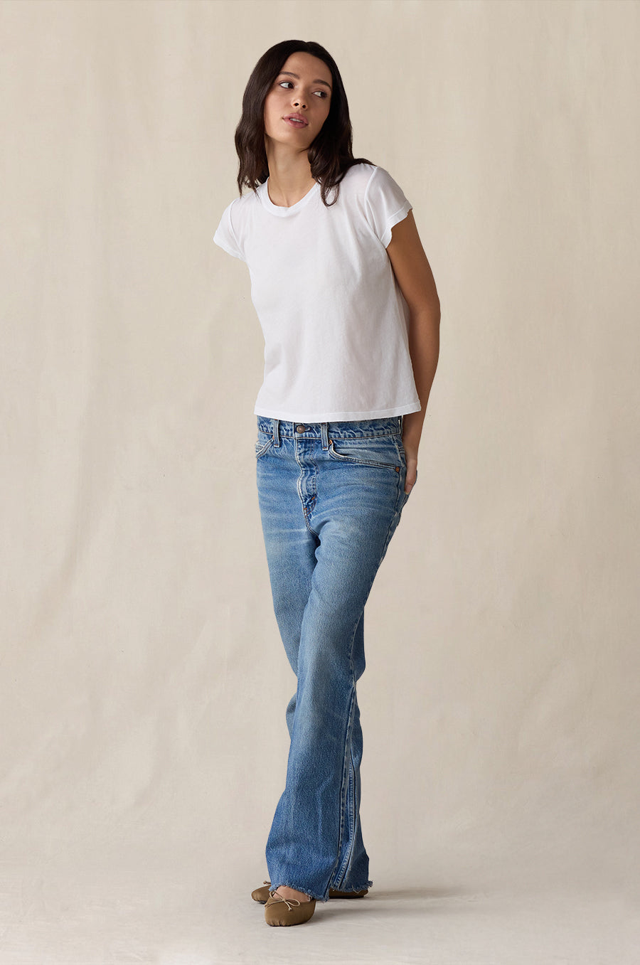 Shrunken BF Tee in white sheer cotton - the lady & the sailor