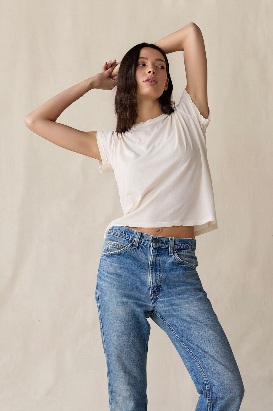 Shrunken BF Tee in vanilla sheer cotton - the lady & the sailor
