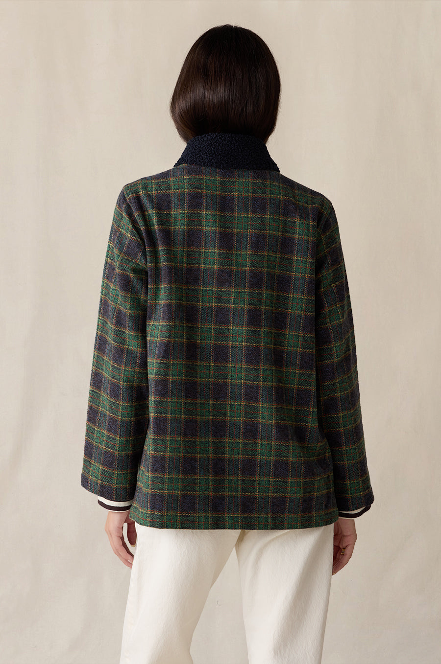 Plaid Pocket Jacket in forest green - the lady & the sailor