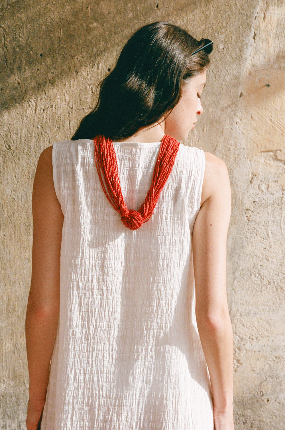 bateau maxi dress in white plaid gauze - the lady & the sailor