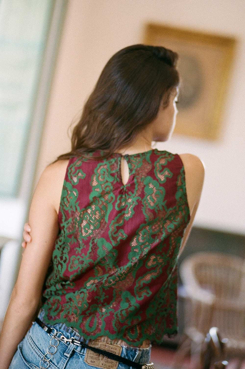 scalloped lace tank in plum - the lady & the sailor