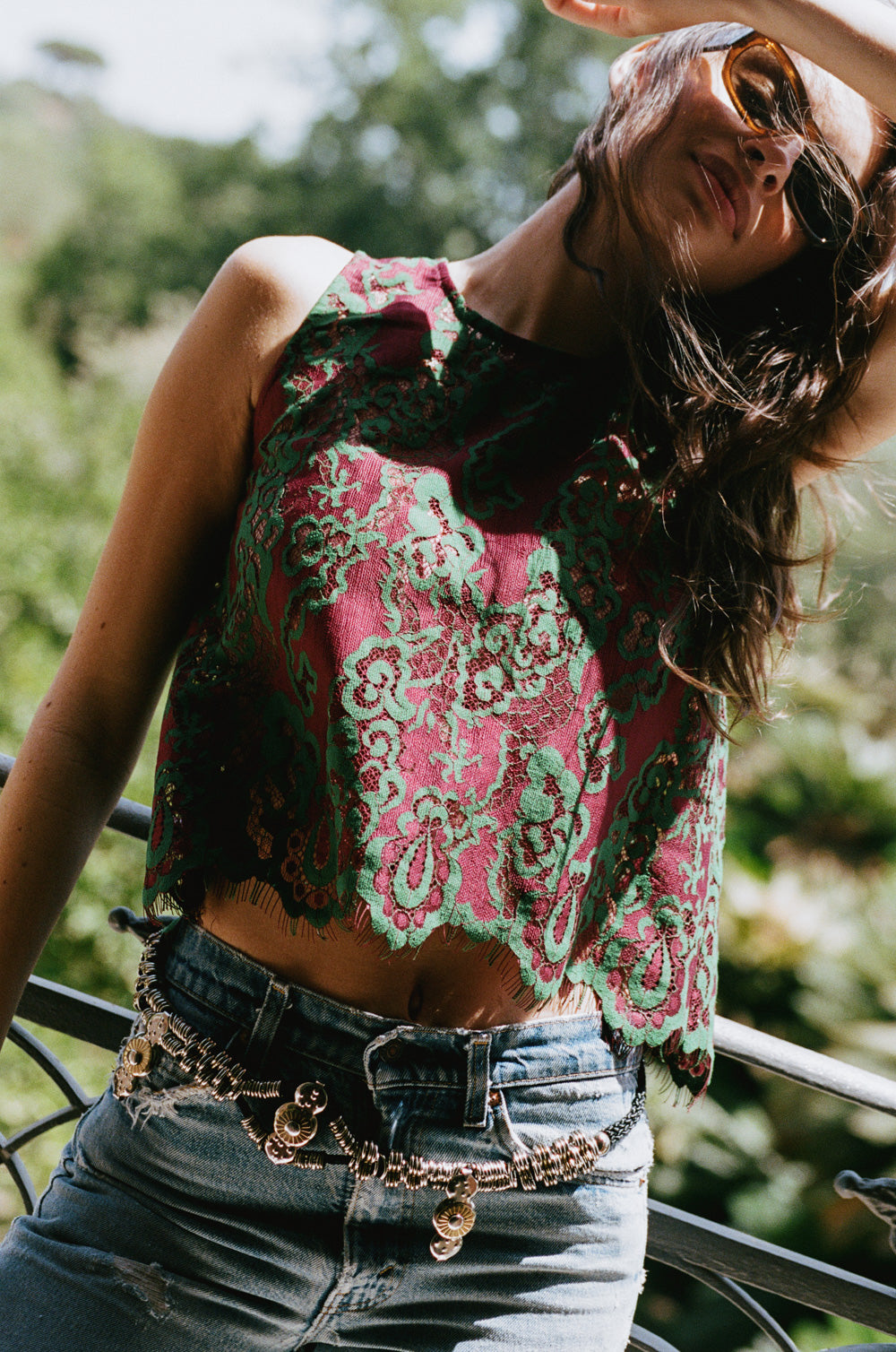 scalloped lace tank in plum - the lady & the sailor