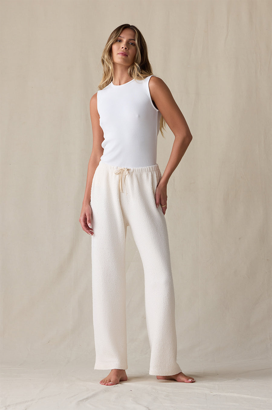THE EVERYDAY PANT IN VANILLA BOUCLÉ