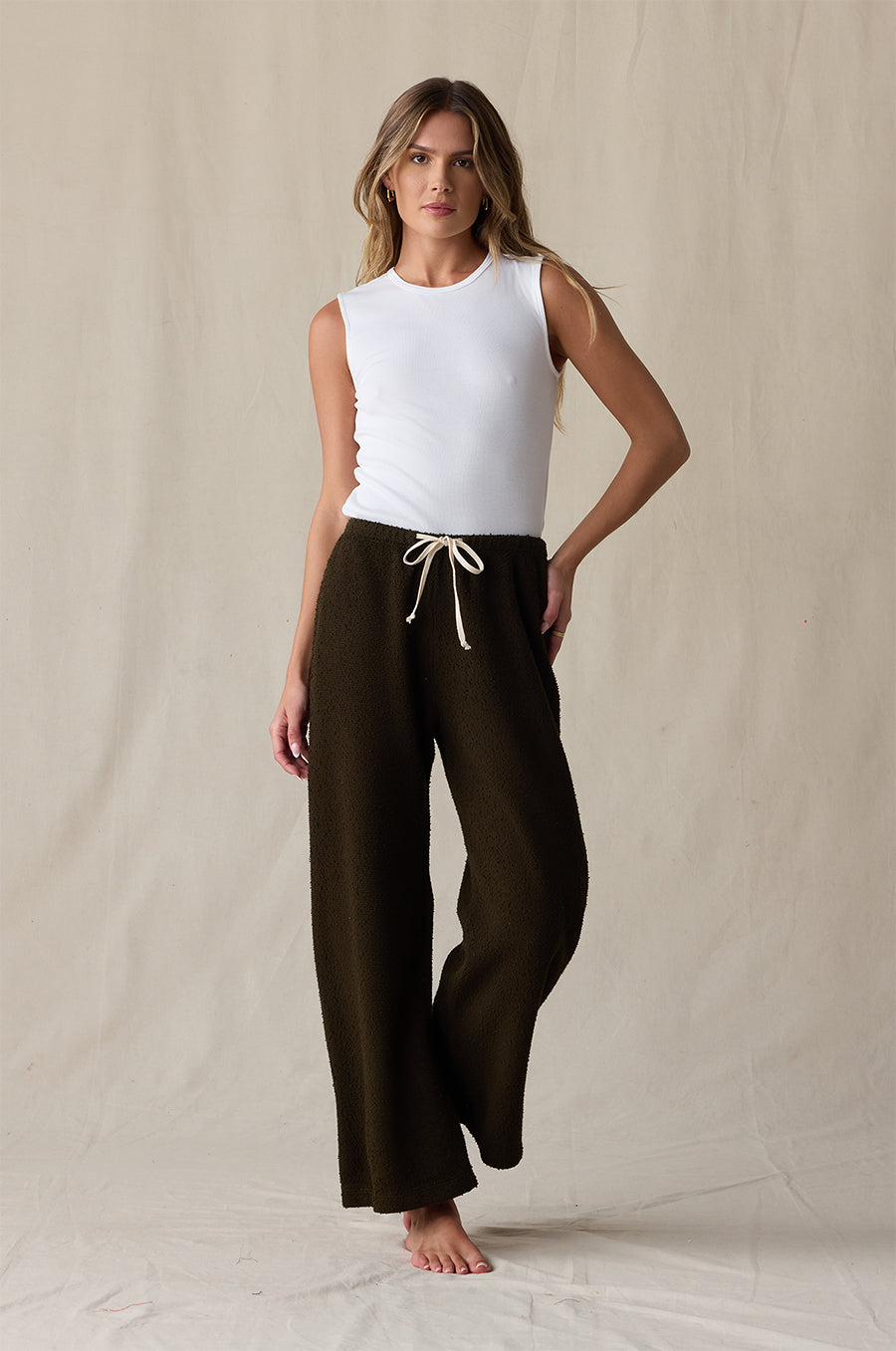 THE EVERYDAY PANT IN MOSS BOUCLÉ